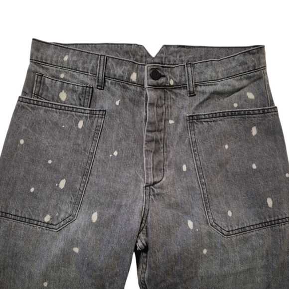 Free People x Sandrine Rose The Virgin Label Polka Grey Wash Jeans Sz 30 - Picture 3 of 6